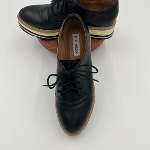 Steve Madden Black Leather Platform Shoes